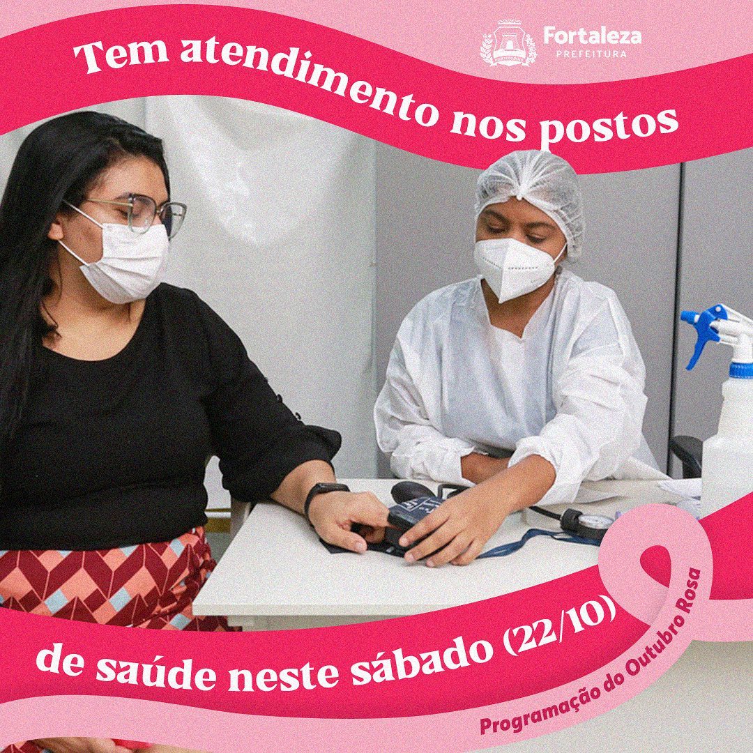 Prefeitura de Fortaleza realiza atendimentos para prevenção do câncer de mama, neste sábado.