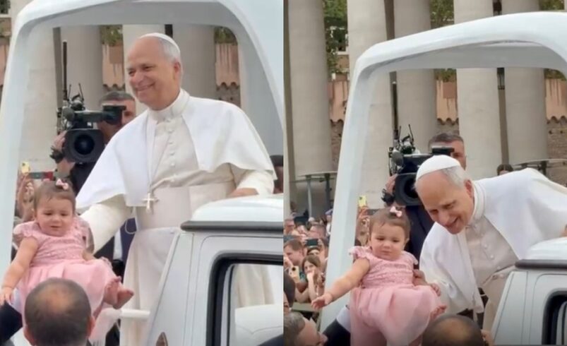 Bebê cearense é escolhida para encontro com Papa Leão XIV no Vaticano